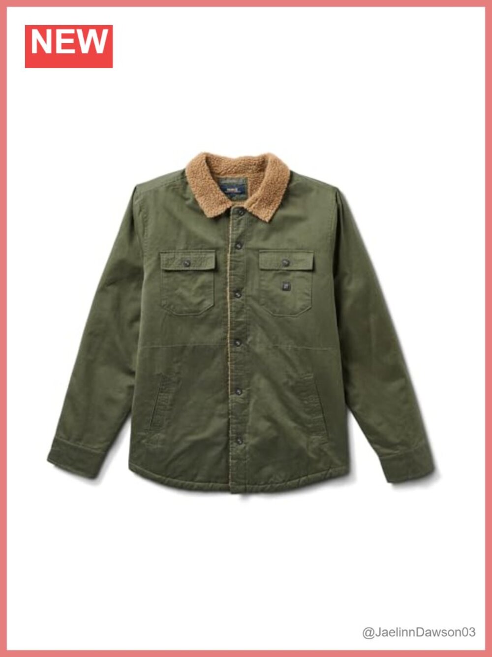 Men's Sherpa-Lined Cotton Canvas Snap Front Jacket Regular Fit Cold Weather